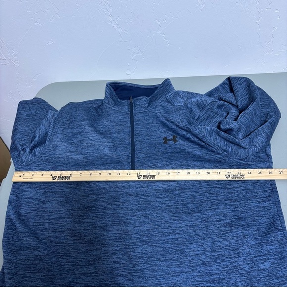 Under Armour Pullover 1/4 Quarter Zip Blue Sweatshirt Jacket XXL Men's 2XL Loose - Picture 9 of 10